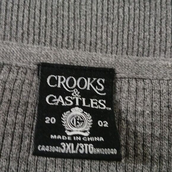 Crooks & Castles  gray black cardigan sweater classy casual  Sz 3XL EUC - Picture 4 of 9